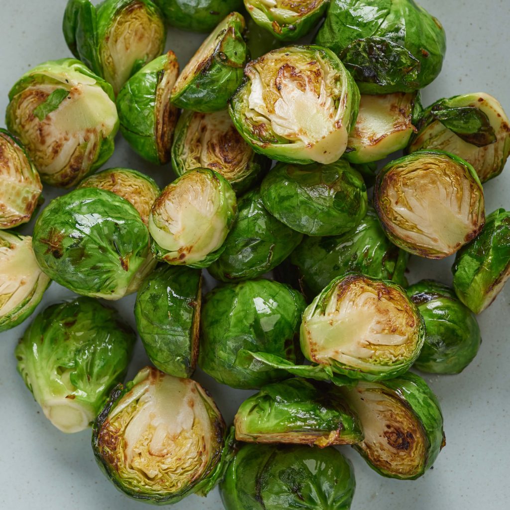Roasted Brussels sprouts with olive oil good for dogs