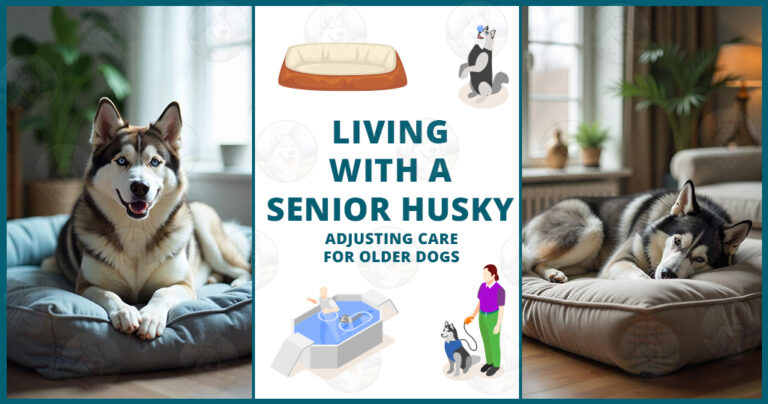 Senior Husky adjusting care older dogs